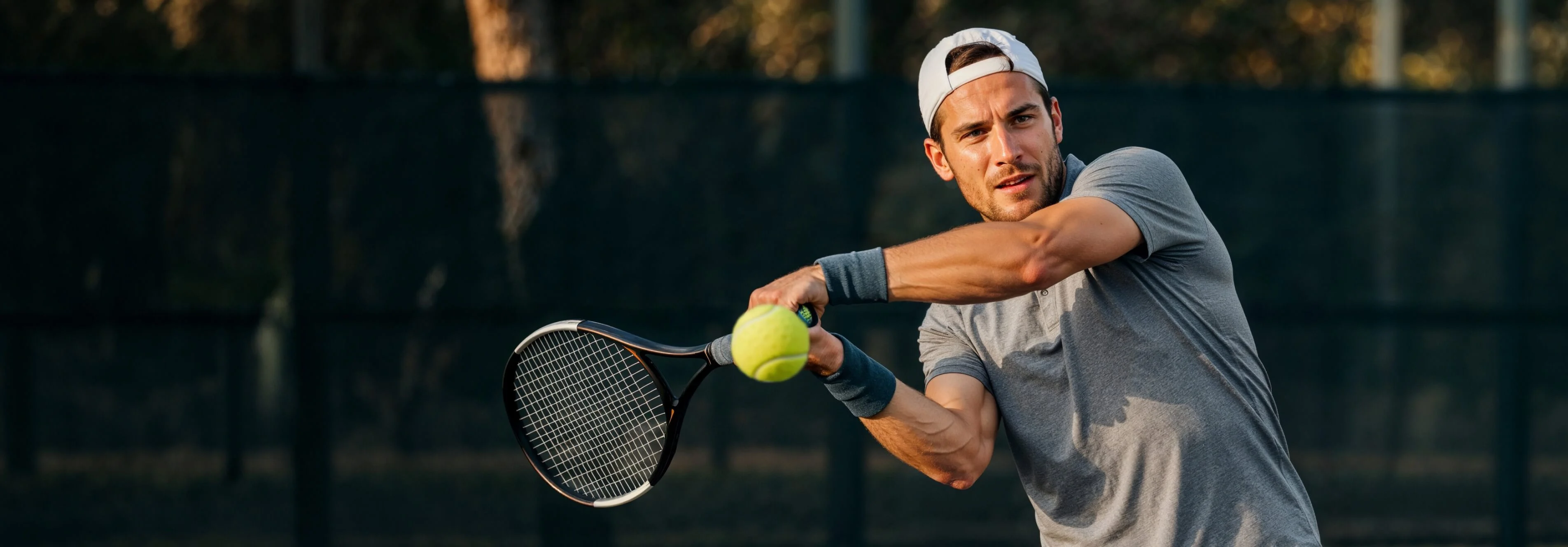 A man playing tennis